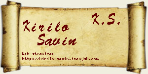 Kirilo Savin vizit kartica